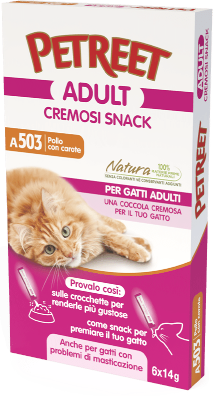 PETREET Snack A503 Cat Cremoso Pollo con Carote 6x14Gr