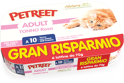 PETREET A10 Cat Multipack Tonno Rosa con Pesce dell'Oceano 6x70Gr