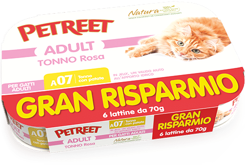 PETREET A07 Cat Multipack Tonno Rosa con Patate 6x70Gr