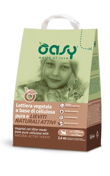 OASY Lettiera Vegetale Assorbente ai Lieviti Naturali Attivi 6Lt