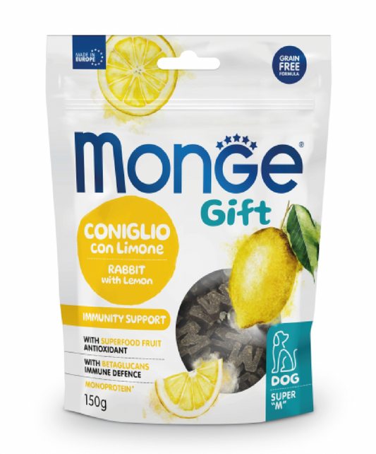 MONGE Dog Gift Super M Immunity Support al Coniglio con Limone 150Gr