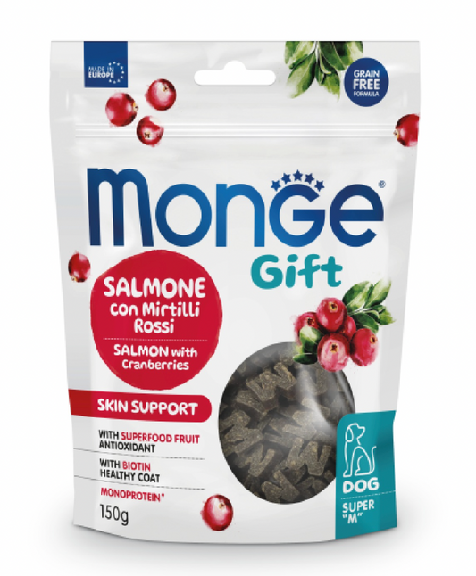 MONGE Dog Gift Super M Skin Support al Salmone con Mirtilli 150Gr