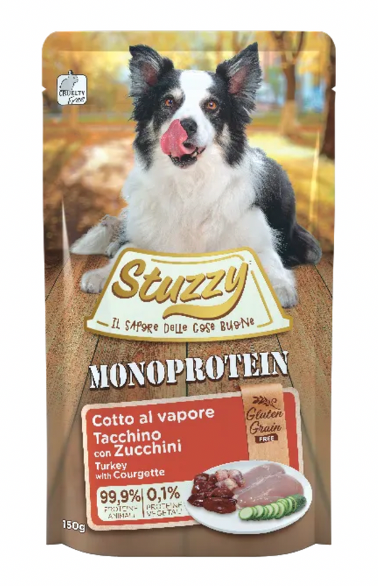 STUZZY Dog Monoprotein Adult Pat?? di Tacchino con Zucchine 150Gr