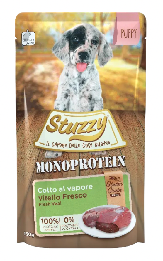 STUZZY Dog Monoprotein Puppy Pat?? di Vitello Fresco 150Gr