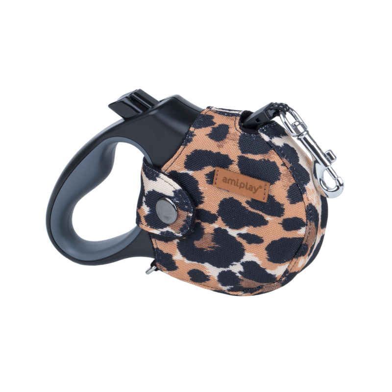 AMIPLAY Fodera CON guinzaglio retrattile SAFARI Leopardato