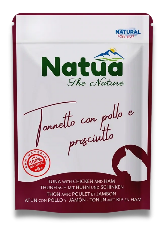 NATUA Cat Busta Natural Tonno con Pollo e Prosciutto 70Gr