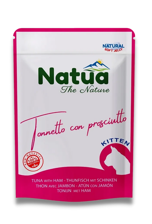 NATUA Cat Busta Kitten Natural Tonno con Prosciutto 70Gr