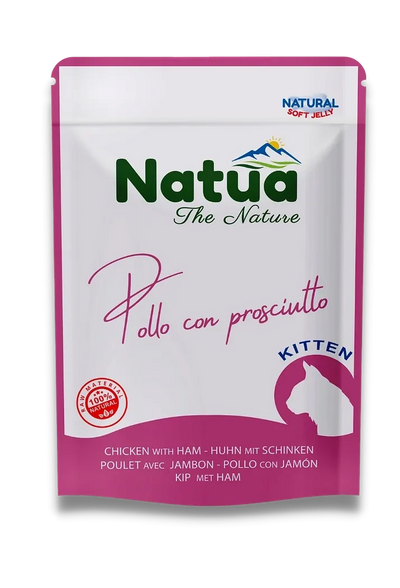 NATUA Cat Busta Kitten Natural Pollo con Prosciutto 70Gr