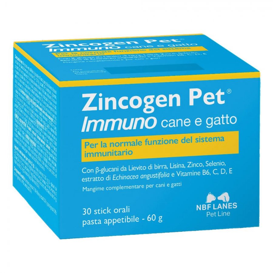 NBF LANES Zincogen Pet Immuno Cane & Gatto 30 stick