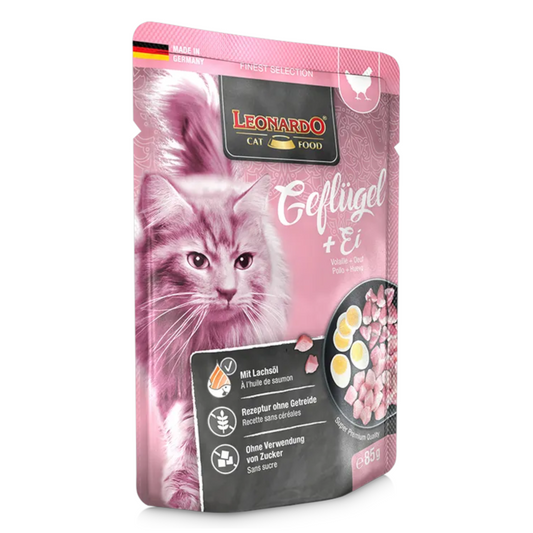 LEONARDO Cat Pollame con Uovo 85gr