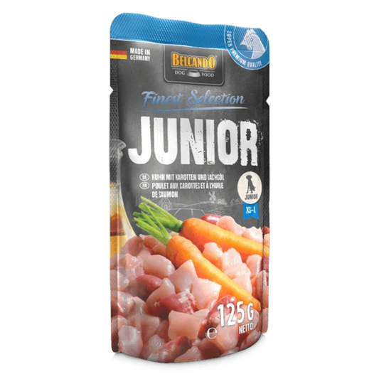 BELCANDO Dog Junior Pollo con Carote e Olio di Salmone 125gr