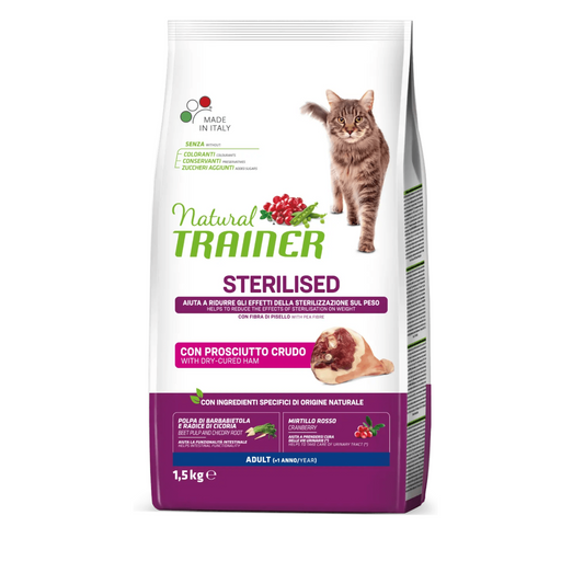 TRAINER Cat Sterilised Prosciutto crudo 1,5Kg