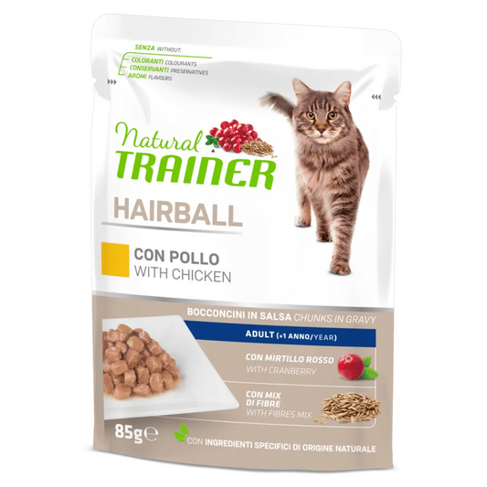 TRAINER Cat Hairball Bocconcini in salsa Pollo 85gr