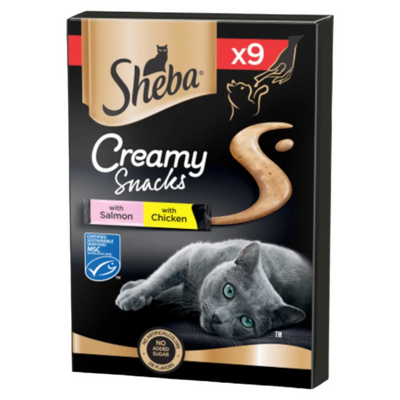 SHEBA Cat Creamy Snack Mousse con Salmone e Pollo 9X12gr