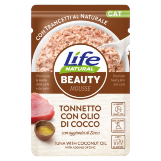 LIFE Cat Beauty Mousse Tonno con Olio di Cocco in busta 70gr