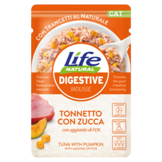 LIFE Cat Digestive Mousse Tonno con Zucca in busta 70gr