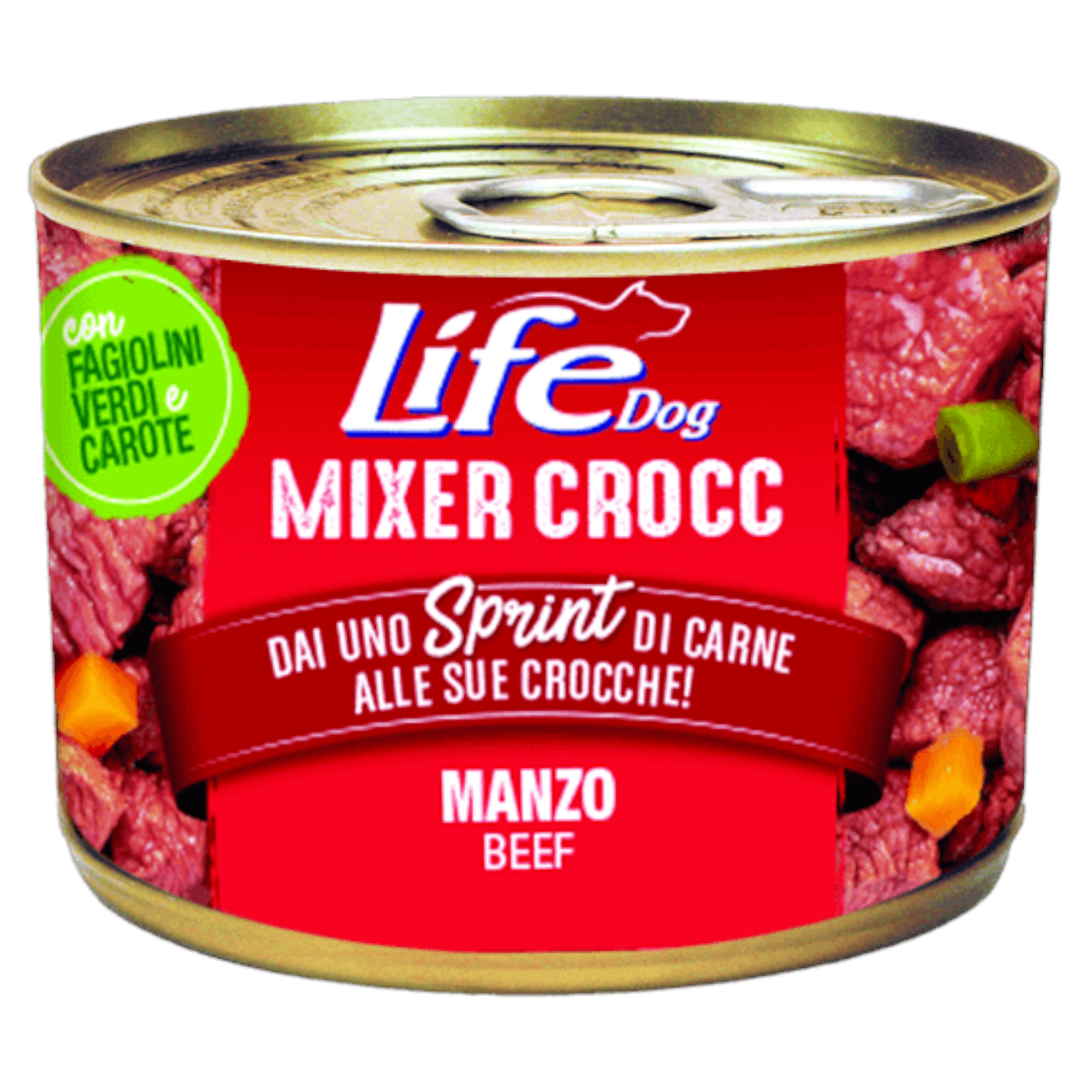 LIFE Dog Mixer Crocc Manzo con Fagiolini e Carote 150gr