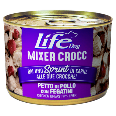 LIFE Dog Mixer Crocc Petto di Pollo con Fegatini 150gr