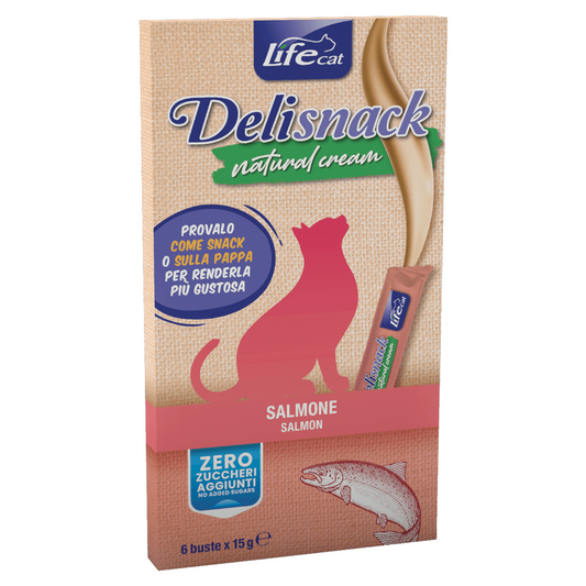 LIFE Cat Deli Snack Cream al Salmone 6x15gr