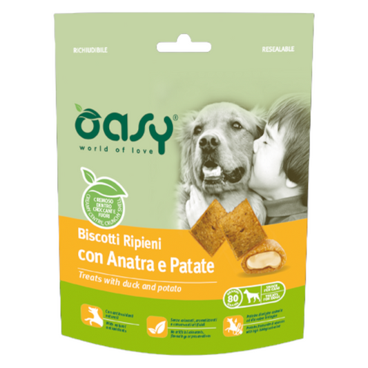 OASY Snack Cane Biscotti Ripieni con Anatra e Patate 80Gr