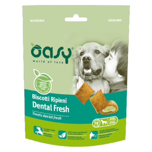 OASY Snack Cane Biscotti Ripieni Dental Fresh 70Gr