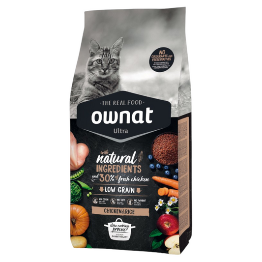 OWNAT Ultra Cat Pollo e Riso Low Grain Tacchino 1,5Kg