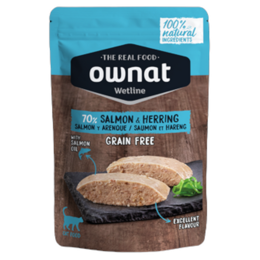 OWNAT Wetline Cat Grain Free Salmone e Aringa 85gr