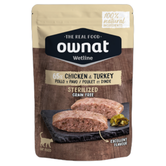 OWNAT Wetline Cat Sterilised Grain Free Pollo e Tacchino 85gr