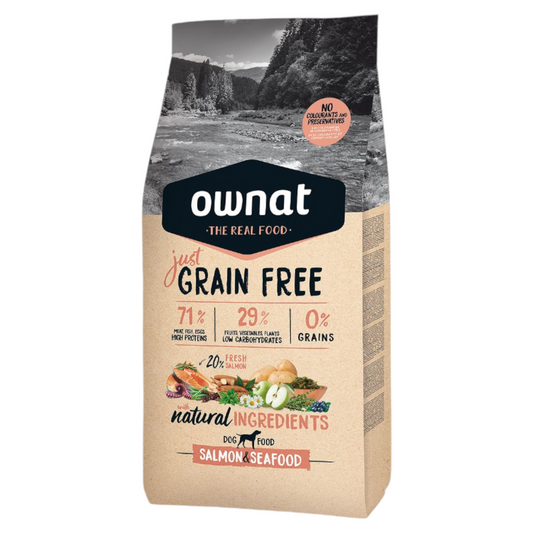 OWNAT Just Dog Grain Free Salmone e Frutti di Mare 3Kg