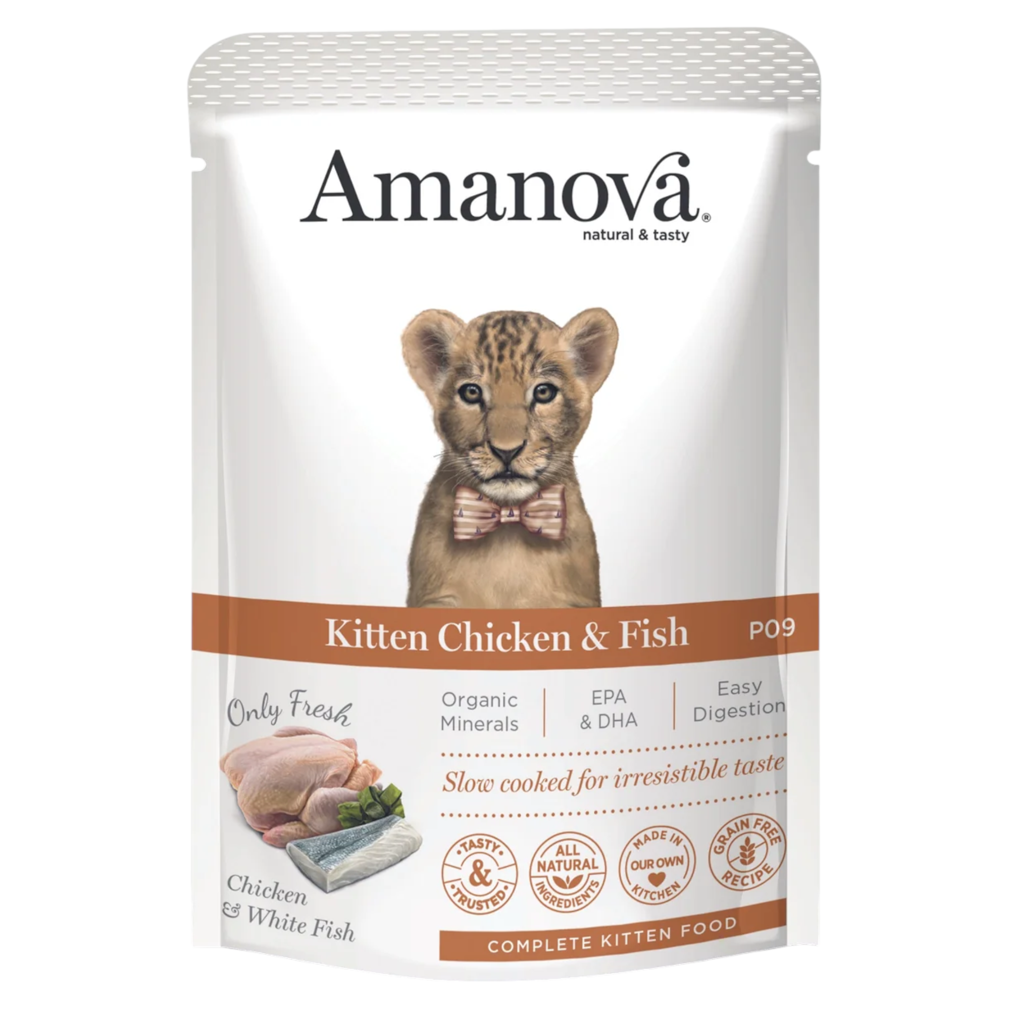 AMANOVA Gatto Kitten con Pollo e Pesce 85Gr