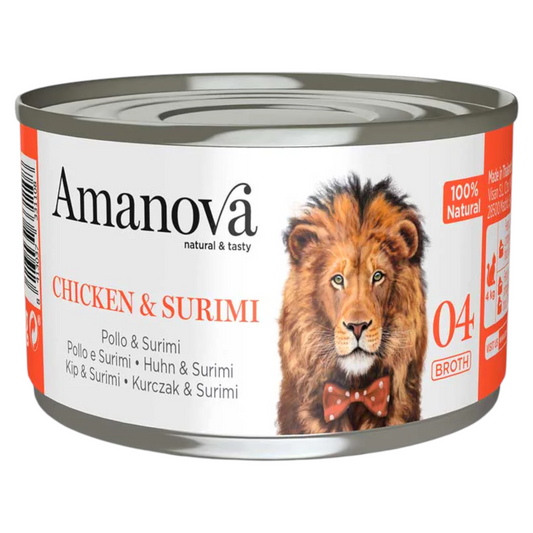 AMANOVA Gatto 04 Pollo e Surimi in brodo 70gr