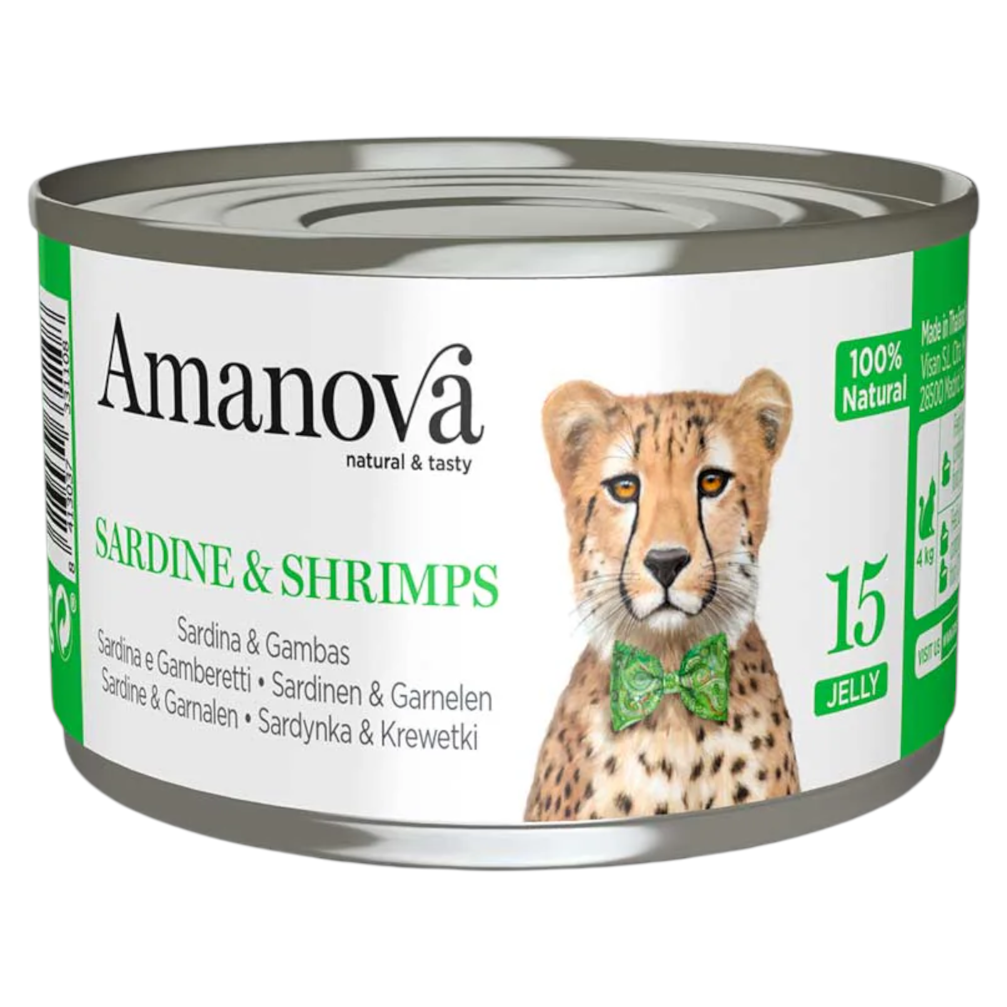 AMANOVA Gatto 15 Sardine e Gamberetti in gelatina 70gr