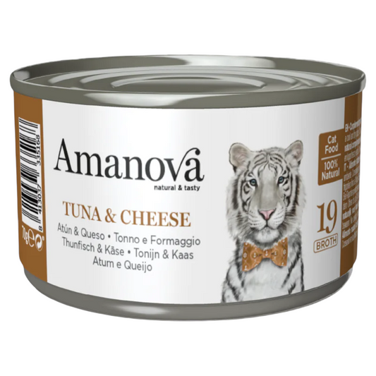 AMANOVA Gatto 19 Tonno e Formaggio in brodo 70gr