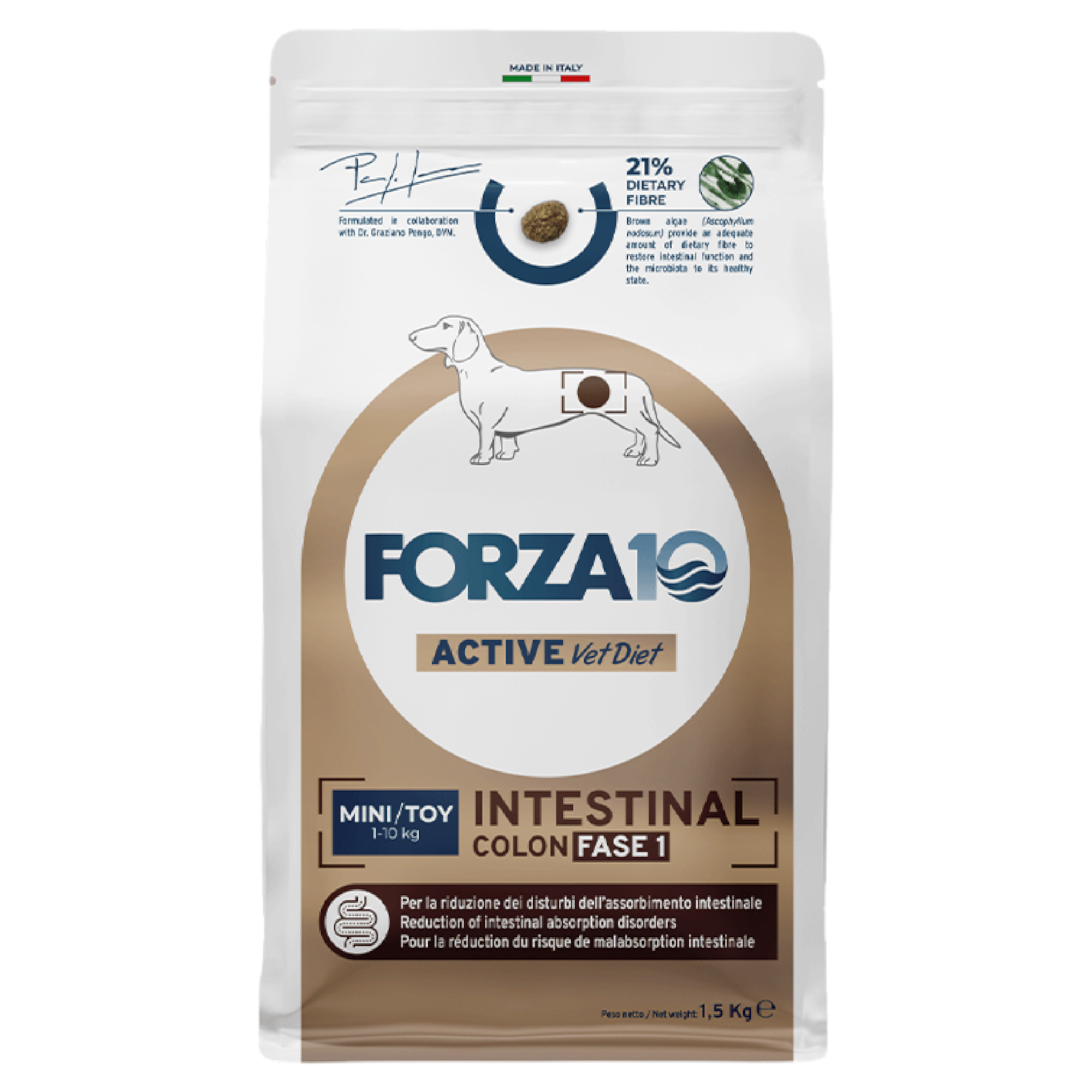 FORZA10 Dog Vet Diet Intestinal Colon Fase 1 Mini/Toy Pesce 1,5Kg