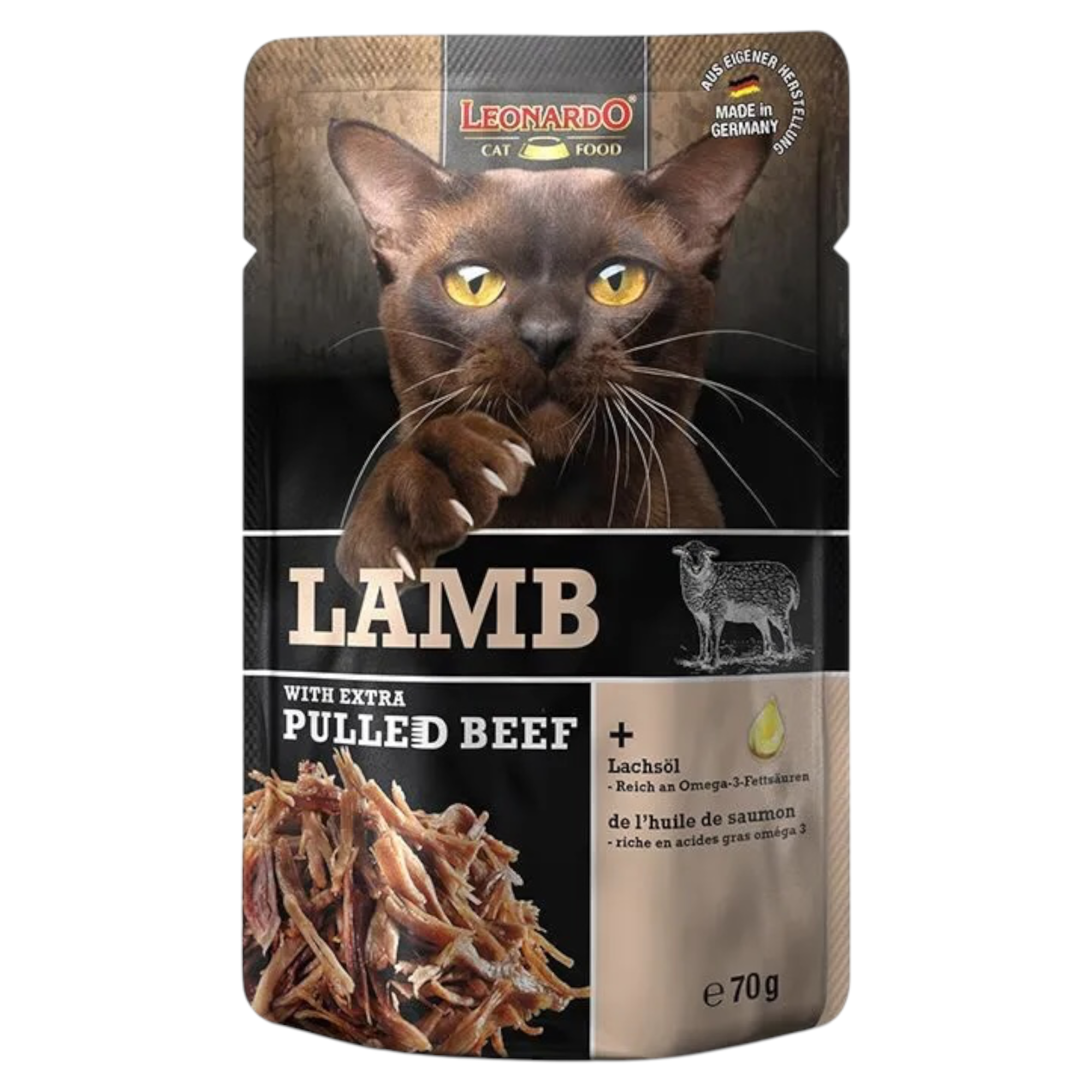 LEONARDO Cat Agnello + Extra Pulled Beef 70gr