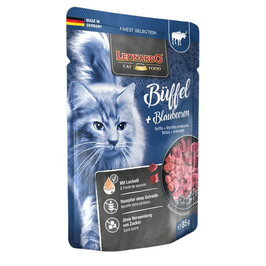 LEONARDO Cat Bufalo e Mirtilli Rossi 85gr