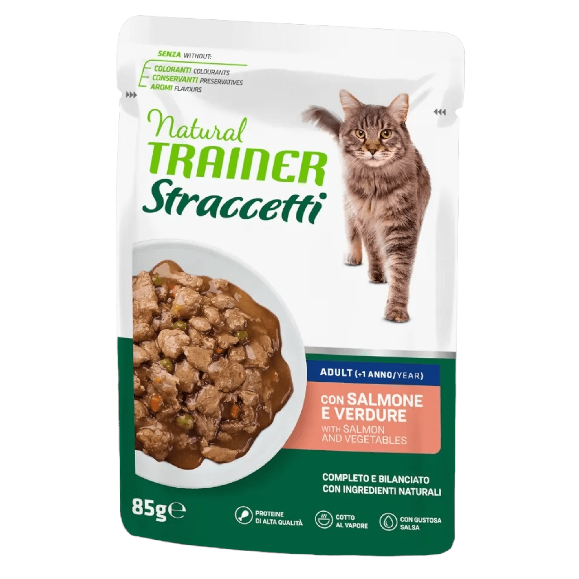 TRAINER Cat Straccetti con Salmone e Verdure 85gr