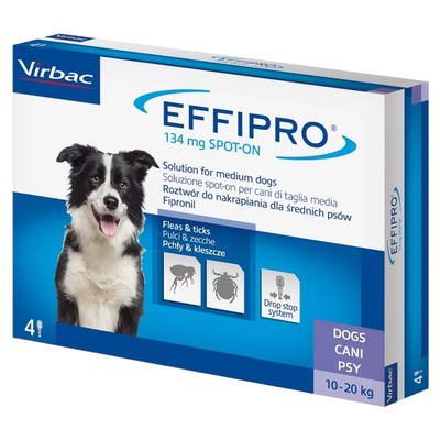 VIRBAC Cane Effipro Spot-On 10-20Kg (4 Pipette)