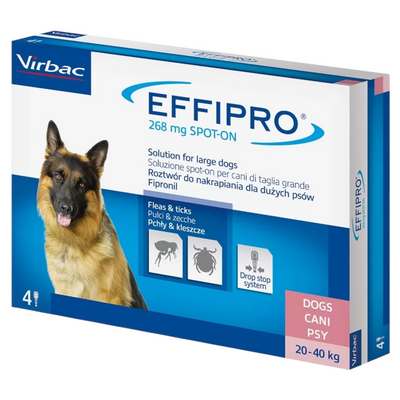 VIRBAC Cane Effipro Spot-On 20-40Kg (4 Pipette)