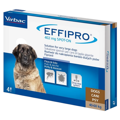 VIRBAC Cane Effipro Spot-On 40-60Kg (4 Pipette)