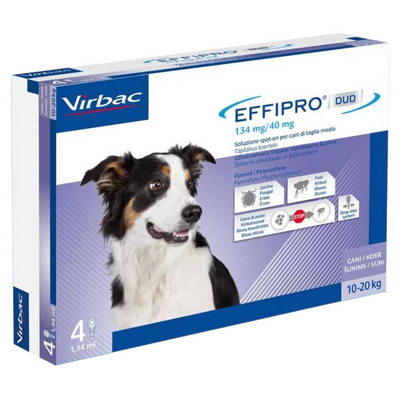 VIRBAC Cane Effipro Duo 10-20Kg (4 Pipette)