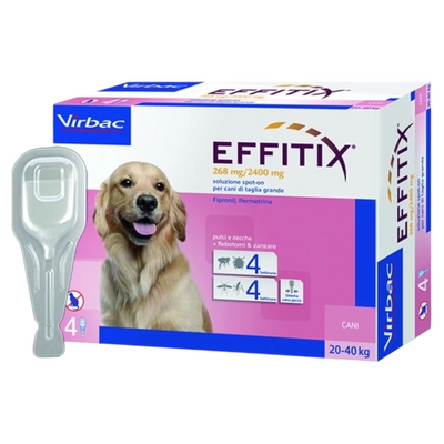 VIRBAC Cane Effitix Large 20-40Kg (4 Pipette)