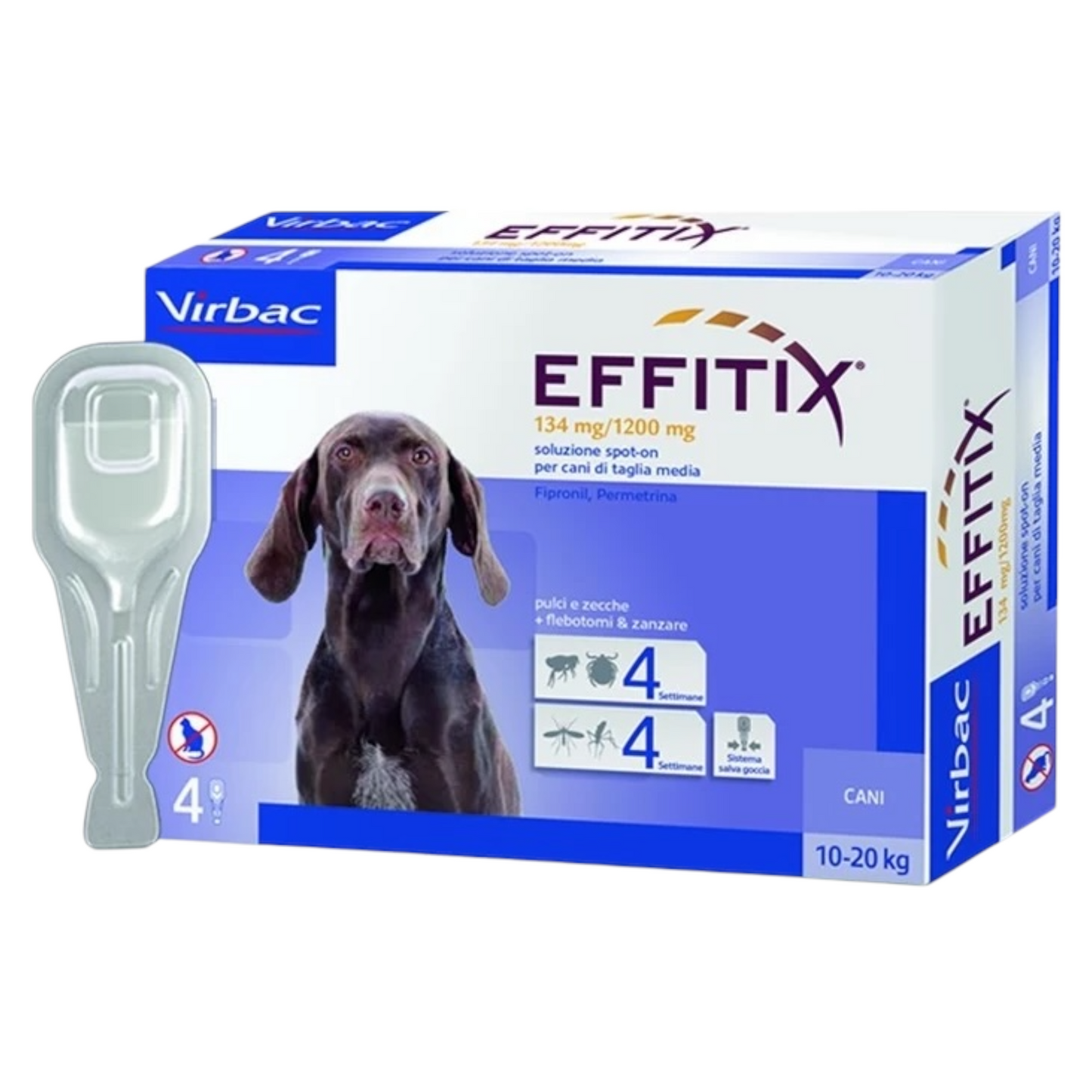 VIRBAC Cane Effitix Medium 10-20Kg (4 Pipette)