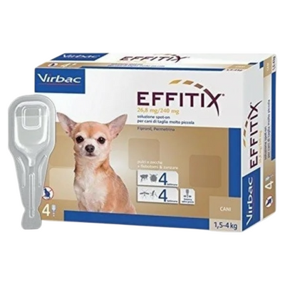 VIRBAC Cane Effitix Toy 1,5-4Kg (4 Pipette)