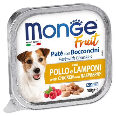 MONGE Fruit Cane Patè con Pollo e Lamponi 100Gr