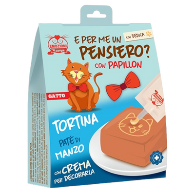 EMOZIONI A 4 ZAMPE Gatto Kit Auguri Torta con Manzo e Crema