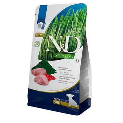 FARMINA N&D Cane Spirulina GF Mini Puppy - Agnello, Spirulina e Bacche di Goji 2Kg