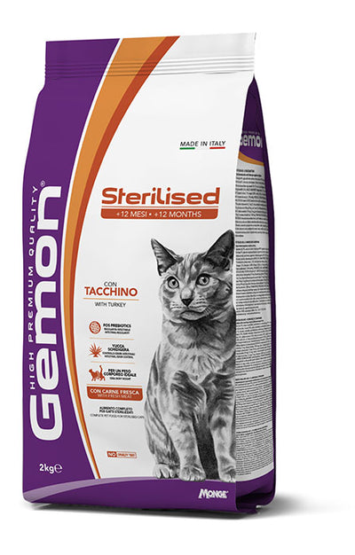 GEMON Cat Sterilised con Tacchino 2Kg