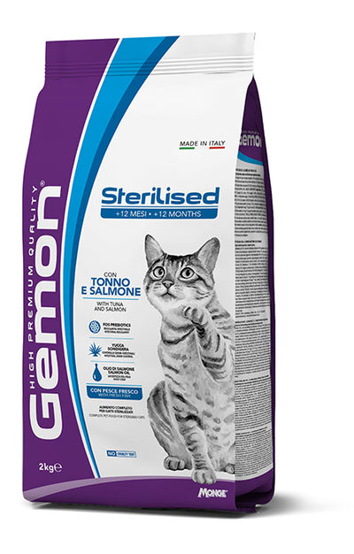 GEMON Cat Sterilised con Tonno e Salmone 2Kg